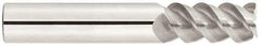 Niagara Cutter - 5/8", 1-1/4" LOC, 5/8" Shank Diam, 3-1/2" OAL, 3 Flute, Solid Carbide Square End Mill - Single End, TiAlN Finish, 60° Helix, Centercutting, Right Hand Cut, Series C360 - Eagle Tool & Supply