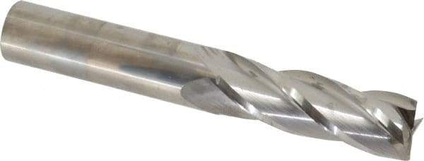 Niagara Cutter - 3/4", 2-1/4" LOC, 3/4" Shank Diam, 5" OAL, 4 Flute, Solid Carbide Square End Mill - Single End, Uncoated, Spiral Flute, 30° Helix, Centercutting, Right Hand Cut, Right Hand Flute, Series C430 - Eagle Tool & Supply