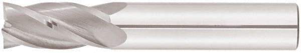Niagara Cutter - 3/8", 1" LOC, 3/8" Shank Diam, 3" OAL, 4 Flute, Solid Carbide Square End Mill - Single End, TiAlN Finish, Spiral Flute, 30° Helix, Centercutting, Right Hand Cut, Right Hand Flute - Eagle Tool & Supply