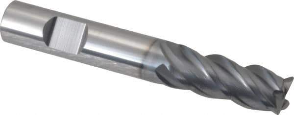 Niagara Cutter - 3/8", 4 Flute, Single End, Solid Carbide, 0.02" Corner Radius End Mill - 2-1/2" OAL, Right Hand Flute, 7/8" LOC, Right Hand Cut - Eagle Tool & Supply