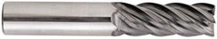 Niagara Cutter - 3/8", 5 Flute, Single End, Solid Carbide, 0.03" Corner Radius End Mill - 2-1/2" OAL, 40° Helix, Right Hand Flute, 7/8" LOC, Right Hand Cut - Eagle Tool & Supply