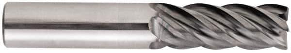 Niagara Cutter - 1", 5 Flute, Solid Carbide, 0.06" Corner Radius End Mill - 4" OAL, 45° Helix, 2" LOC, Right Hand Cut - Eagle Tool & Supply
