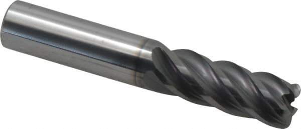 Niagara Cutter - 1/2", 5 Flute, Single End, Solid Carbide, 0.09" Corner Radius End Mill - 3" OAL, 40° Helix, Right Hand Flute, 1-1/4" LOC, Right Hand Cut - Eagle Tool & Supply