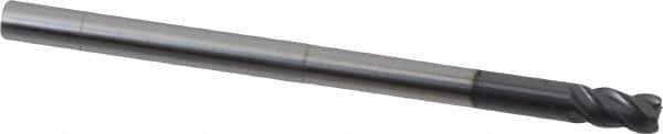 Niagara Cutter - 1/4", 4 Flute, Single End, Solid Carbide, 0.02" Corner Radius End Mill - 4" OAL, Right Hand Flute, 3/8" LOC, Right Hand Cut, 2-1/8" Extended Reach - Eagle Tool & Supply