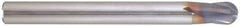 Niagara Cutter - 3/8" Diam, 3/8" LOC, 2 Flute Solid Carbide Ball End Mill - AlTiN Finish, Single End, 3" OAL, 3/8" Shank Diam, Spiral Flute - Eagle Tool & Supply