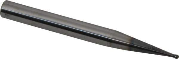 Niagara Cutter - 1/16" Diam, 1/16" LOC, 2 Flute Solid Carbide Ball End Mill - AlTiN Finish, Single End, 2-1/2" OAL, 1/4" Shank Diam, Spiral Flute - Eagle Tool & Supply