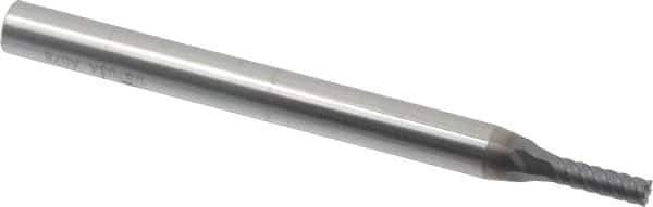Niagara Cutter - 1/8", 3/8" LOC, 1/4" Shank Diam, 3" OAL, 6 Flute, Solid Carbide Square End Mill - Single End, AlTiN Finish, Spiral Flute, 45° Helix, Centercutting, Right Hand Cut, Right Hand Flute, Series MZ645 - Eagle Tool & Supply