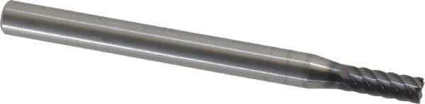 Niagara Cutter - 3/16", 1/2" LOC, 1/4" Shank Diam, 3" OAL, 6 Flute, Solid Carbide Square End Mill - Single End, AlTiN Finish, Spiral Flute, 45° Helix, Centercutting, Right Hand Cut, Right Hand Flute, Series MZ645 - Eagle Tool & Supply