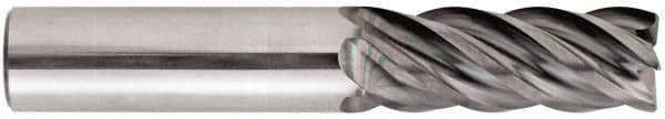 Niagara Cutter - 3/8", 7/8" LOC, 3/8" Shank Diam, 2-1/2" OAL, 5 Flute, Solid Carbide Square End Mill - Single End, AlCrN Finish, Spiral Flute, Variable° Helix, Centercutting, Right Hand Cut, Right Hand Flute, Series STS540 - Eagle Tool & Supply