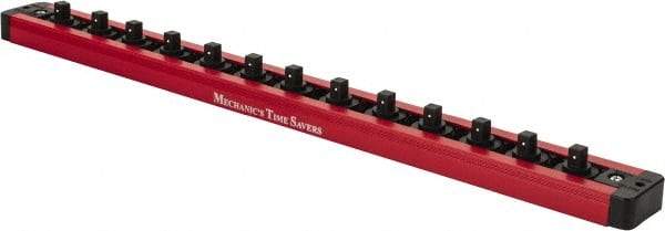 Value Collection - 13 Piece Capacity Magnetic Locking Socket Holder - 1/4" Drive, Red - Eagle Tool & Supply