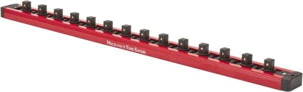 Value Collection - 12 Piece Capacity Magnetic Locking Socket Holder - 3/8" Drive, Red - Eagle Tool & Supply