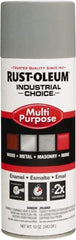 Rust-Oleum - ANSI 61 Light Gray, Gloss, Enamel Spray Paint - 15 to 25 Sq Ft per Can, 12 oz Container, Use on Multipurpose - Eagle Tool & Supply