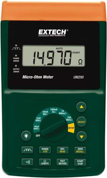 Extech - Digital LCD Display, 600 Megohm Electrical Insulation Resistance Tester & Megohmmeter - Powered by 11.1V Battery & Rechargeable Li-Polymer Battery - Eagle Tool & Supply