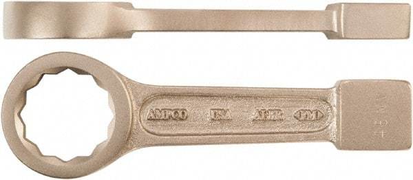 Ampco - 1-1/8" 12 Point Striking Box Wrench - Single End, 7" OAL, Aluminum Bronze, Polished Finish - Eagle Tool & Supply