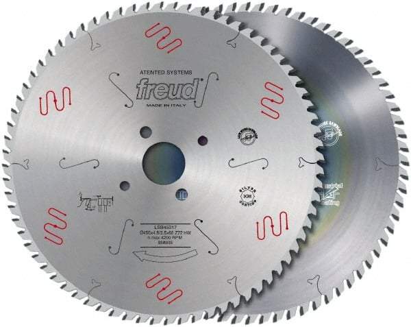 Freud - 450mm Diam, 60mm Arbor Hole Diam, 72 Tooth Wet & Dry Cut Saw Blade - Carbide-Tipped, Standard Round Arbor - Eagle Tool & Supply