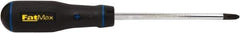 Stanley - #3, 11" OAL, Standard Phillips Screwdriver - 6" Blade Length, Round Shank, Ergonomic Handle - Eagle Tool & Supply