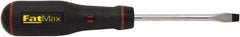 Stanley - 225mm OAL Standard Slotted Screwdriver - 100mm Blade Length, Round Shank, Ergonomic Handle - Eagle Tool & Supply