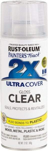 Rust-Oleum - Clear, Gloss, Enamel Spray Paint - 8 Sq Ft per Can, 12 oz Container, Use on Multipurpose - Eagle Tool & Supply