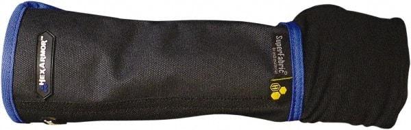HexArmor - Size XL, Gray/Black SuperFabric Arm Guard Sleeve - 13-1/4" Long Sleeve, Cut Resistance Level 5, Snaps at Wrist, Made with Thumb Hole - Eagle Tool & Supply