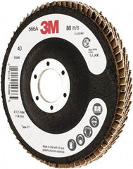 3M - Flap Disc - Cloth Backing, Arbor Attaching System - Eagle Tool & Supply