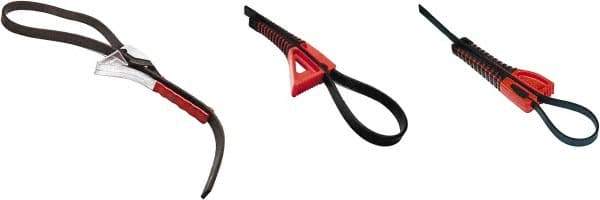 Boa - 6-3/4" Max Pipe Capacity, 25-1/2" Long, Strap Wrench - 6.34" Actual OD, 8" Handle Length - Eagle Tool & Supply