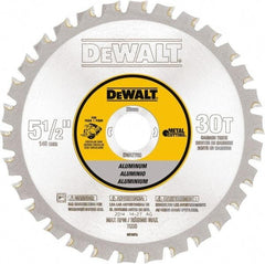 DeWALT - 5-1/2" Diam, 25/32" Arbor Hole Diam, 30 Tooth Wet & Dry Cut Saw Blade - Steel, Crosscutting Action, Standard Round Arbor - Eagle Tool & Supply