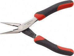 GearWrench - 5-1/5" OAL, 1-1/2" Jaw Length x 1/2" Jaw Width, Long Nose Lineman's Pliers - Short Jaw, Dual Composite Handles - Eagle Tool & Supply