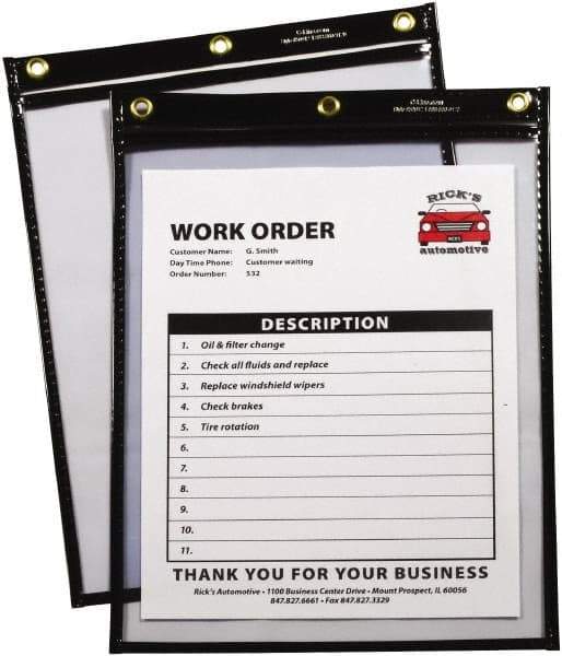 C-LINE - 15 Piece Black/Clear Shop Ticket Holder - 12" High x 9" Wide - Eagle Tool & Supply