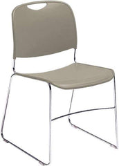 NPS - Polypropylene Grey Stacking Chair - Chrome Frame, 17" Wide x 22-1/2" Deep x 31" High - Eagle Tool & Supply