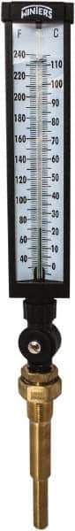 Winters - 30 to 240°F, Industrial Thermometer with Standard Thermowell - 5 Inch Immersion Length, 6 Inch Stem Length, 20 Inch Long, 3/4 Inch Thread - Eagle Tool & Supply