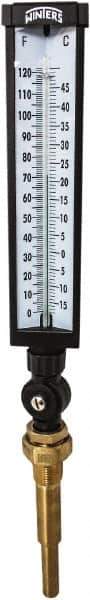 Winters - -15 to 120°F, Industrial Thermometer with Standard Thermowell - 5 Inch Immersion Length, 6 Inch Stem Length, 20 Inch Long, 3/4 Inch Thread - Eagle Tool & Supply