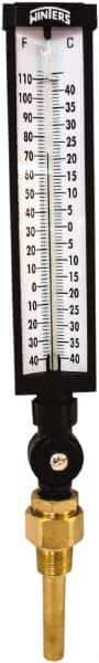 Winters - -40 to 110°F, Industrial Thermometer with Standard Thermowell - 3 Inch Immersion Length, 3-1/2 Inch Stem Length, 17 Inch Long, 3/4 Inch Thread - Eagle Tool & Supply