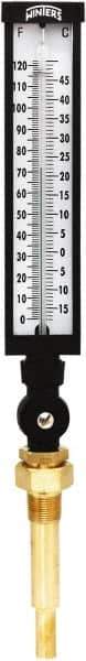 Winters - -15 to 120°F, Industrial Thermometer with Standard Thermowell - 5 Inch Immersion Length, 6 Inch Stem Length, 20 Inch Long, 3/4 Inch Thread - Eagle Tool & Supply