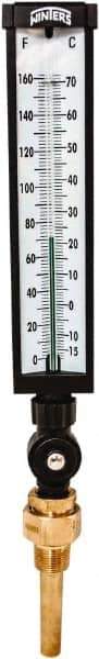 Winters - -15 to 160°F, Industrial Thermometer with Standard Thermowell - 3 Inch Immersion Length, 3-1/2 Inch Stem Length, 17 Inch Long, 3/4 Inch Thread - Eagle Tool & Supply