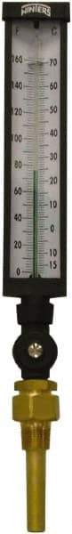 Winters - -15 to 160°F, Industrial Thermometer with Standard Thermowell - 3 Inch Immersion Length, 3-1/2 Inch Stem Length, 17 Inch Long, 3/4 Inch Thread - Eagle Tool & Supply