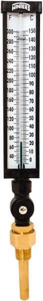 Winters - 30 to 300°F, Industrial Thermometer with Standard Thermowell - 3 Inch Immersion Length, 3-1/2 Inch Stem Length, 17 Inch Long, 3/4 Inch Thread - Eagle Tool & Supply