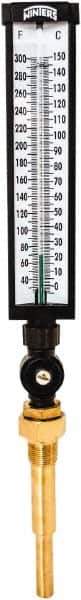 Winters - 30 to 300°F, Industrial Thermometer with Standard Thermowell - 5 Inch Immersion Length, 6 Inch Stem Length, 20 Inch Long, 3/4 Inch Thread - Eagle Tool & Supply