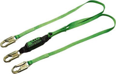 Miller - 6' Long, 310 Lb Capacity, 2 Leg Locking Snap Hook Harness Lanyard - Webbing, Locking Snap Hook Anchorage Connection - Eagle Tool & Supply