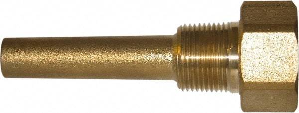 Winters - 4-1/4 Inch Overall Length, 3/4 Inch Thread, Brass Thermowell - 2-1/2 Inch Insertion Length - Eagle Tool & Supply