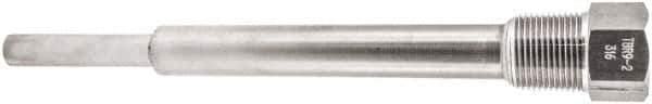 Winters - 10 Inch Overall Length, 3/4 Inch Thread, 316 Stainless Steel Thermowell - 7-1/2 Inch Insertion Length - Eagle Tool & Supply