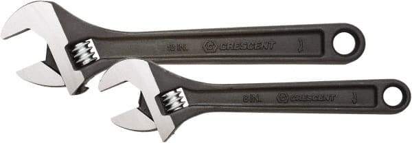 Crescent - 2 Piece, 8" to 10", Adjustable Wrench Set - Inch Measurement Standard, Black Oxide Finish - Eagle Tool & Supply