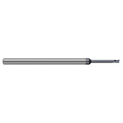 Variable Helix End Mills for Free Machining Steels - 0.0620″ (1/16″) Cutter Diameter × 0.0930″ (3/32″) Length of Cut × 0.6250″ (5/8″) Reach Carbide Square End Mill for Free Machining Steels, 3 Flutes, AlTiN Coated - Exact Industrial Supply