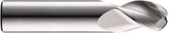 SGS - 1/2" Diam, 1" LOC, 3 Flute Solid Carbide Ball End Mill - Uncoated, Single End, 3" OAL, 1/2" Shank Diam, Spiral Flute - Eagle Tool & Supply