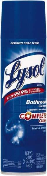 Lysol - 24 oz Aerosol Can Liquid Bathroom Cleaner - Island Breeze Scent, Disinfectant, General Purpose Cleaner - Eagle Tool & Supply