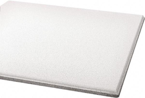Armstrong World - 24" Long x 24" Wide, Wet-Formed Mineral Fiber Acoustic Ceiling Tile - ASTM E1264 Specification, White - Eagle Tool & Supply