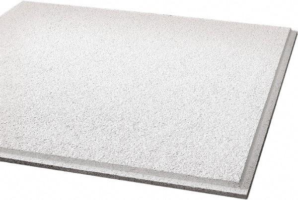 Armstrong World - 24" Long x 24" Wide, Wet-Formed Mineral Fiber Acoustic Ceiling Tile - ASTM E1264 Specification, White - Eagle Tool & Supply