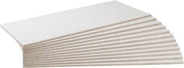 Armstrong World - 48" Long x 24" Wide, Wet-Formed Mineral Fiber Acoustic Ceiling Tile - ASTM E1264 Specification, White - Eagle Tool & Supply
