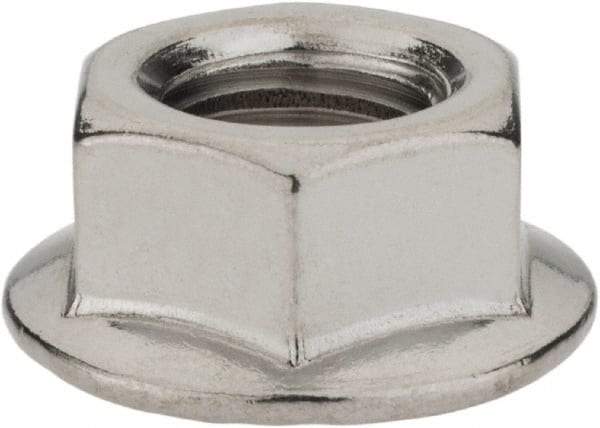 Monroe Engineering Products - 1/2-13 304 Steel Hex Flange Lock Nut - 3/4" Width Across Flats, 1/2" High - Eagle Tool & Supply