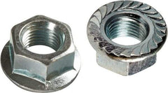 Monroe Engineering Products - M10x1.50 Grade 8 Steel Hex Flange Lock Nut - Zinc-Plated Finish - Eagle Tool & Supply