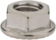 Monroe Engineering Products - 3/8-16 304 Steel Hex Flange Lock Nut - 9/16" Width Across Flats, 3/8" High - Eagle Tool & Supply